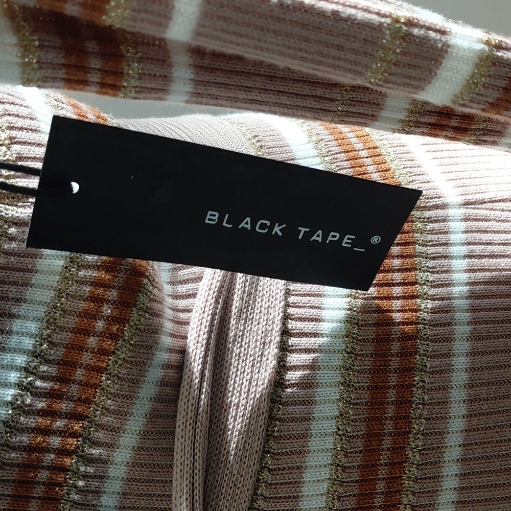 Striped Tan Long Belted Cardigan - Picture 10 of 11